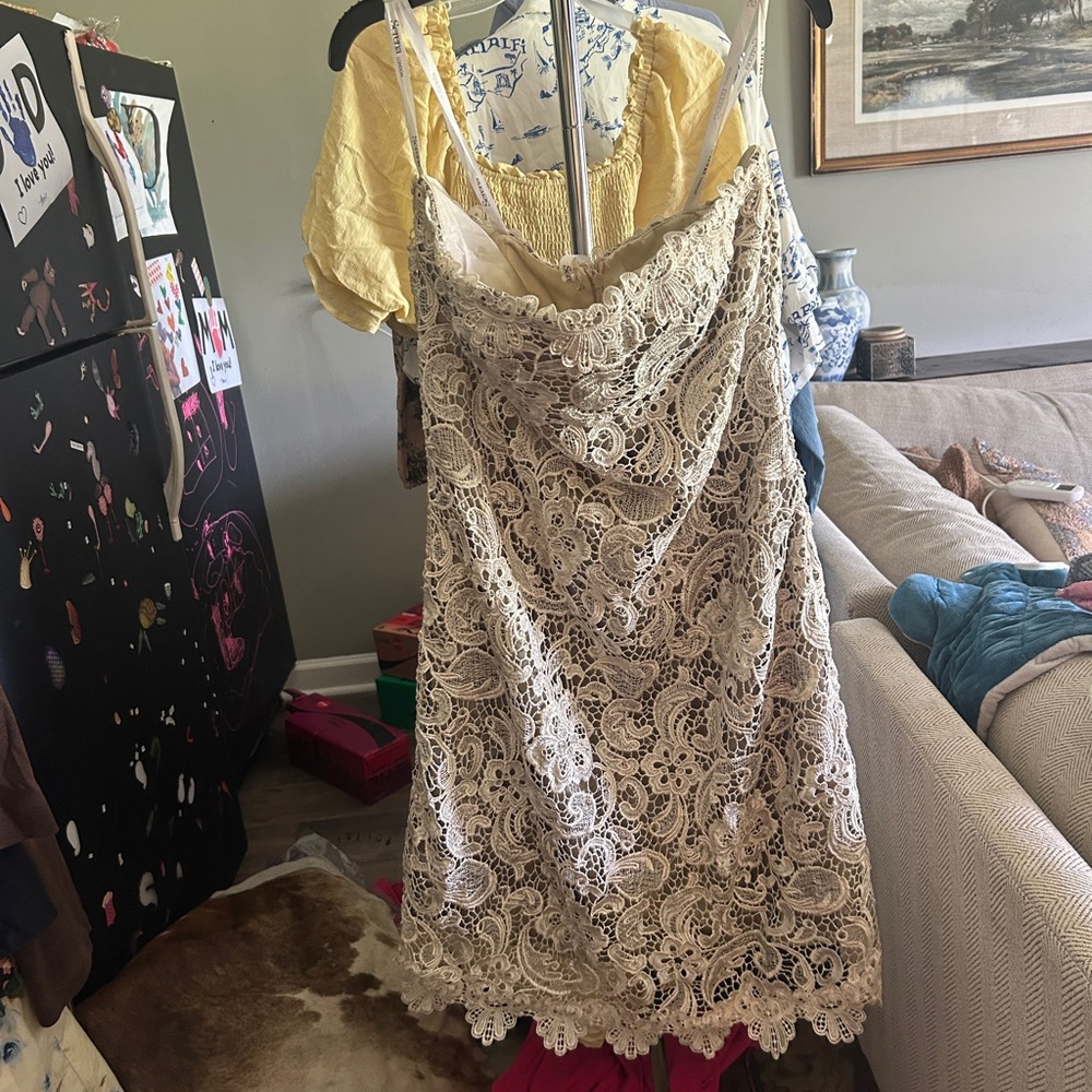 Elegant Lace Dress in Cream